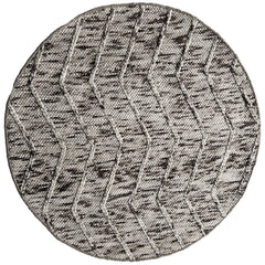 Umea Zig Zag Natural Wool Polyester Round Rug - Rugs Of Beauty - 1