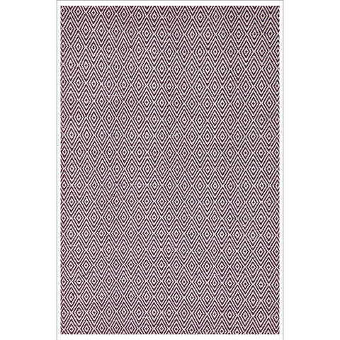 Modern Flatweave Diamond Design Purple Rug - Rugs Of Beauty