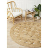 Onega Hand Woven Natural Daisy Jute Round Rug - Rugs Of Beauty - 2