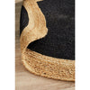 Onega Hand Woven Natural Jute Black Round Rug - Rugs Of Beauty - 6