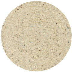 Onega Hand Woven Natural Jute Polyester Bleached Round Rug - Rugs Of Beauty - 1