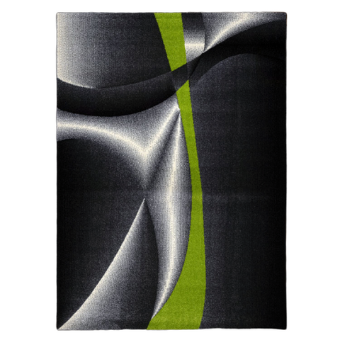 Guildford 645 Lime Green Charcoal White Modern Patterned Rug - Rugs Of Beauty - 1