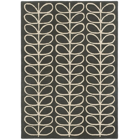 Orla Kiely Linear Stem Slate 060505 Designer Wool Rug - Rugs Of Beauty - 1