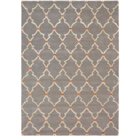 Sanderson Empire Trellis Slate Grey 45504 Designer Wool / Viscose Rug - Rugs Of Beauty - 1