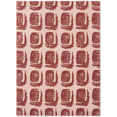 Ted Baker Woodblock Red 163003 Designer Cotton Rug - Rugs Of Beauty - 1