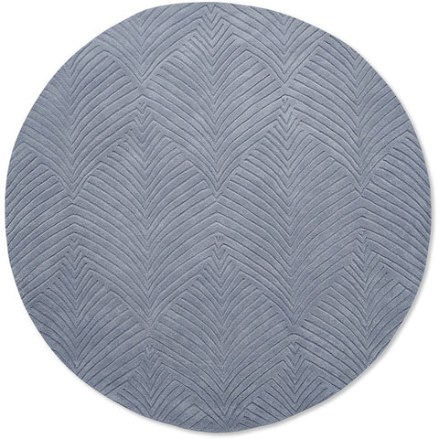 Wedgwood Folia Cool Grey 038904 Designer Wool Round Rug - Rugs Of Beauty - 1