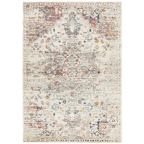 Salerno 1630 Silver Grey Multi Colour Transitional Medallion Patterned Rug - Rugs Of Beauty - 1