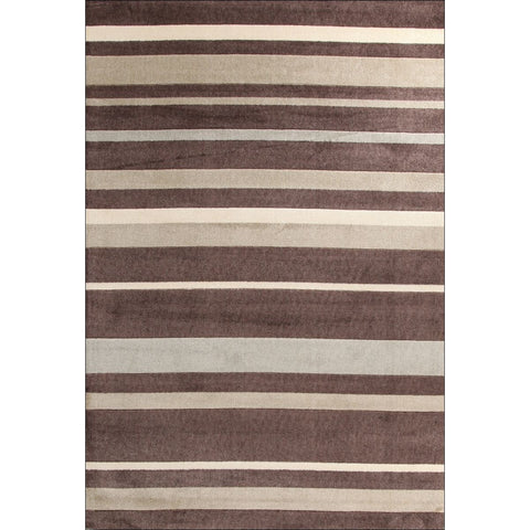 Calais Brown Grey Beige Modern Stripe Patterned Rug - Rugs Of Beauty