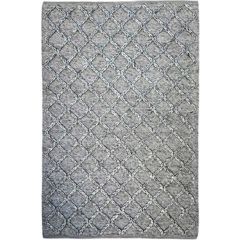 Agartha 2201 Wool Polyester Grey Trellis Rug - Rugs Of Beauty - 1