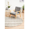 Amirtha Transitional Grey Patterned Round Designer Rug - Rugs Of Beauty - 2