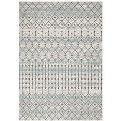 Exeter Blue Grey Beige Patterned Transitional Designer Rug - Rugs Of Beauty - 1
