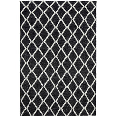 Kalix Black Diamond Pattern Hand Loomed Modern Wool Polyester Rug - Rugs Of Beauty - 1