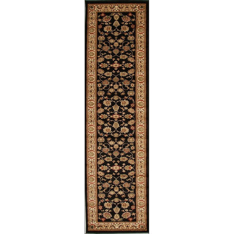 Lafia 752 Black Traditional Floral Pattern Runner Rug - Rugs Of Beauty - 1