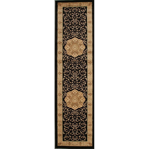 Lafia 751 Black Traditional Pattern Runner Rug - Rugs Of Beauty - 1
