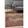 Amunet Red Multi Coloured Faded Transitional Chevron Border Patterned Rug - Rugs Of Beauty - 2