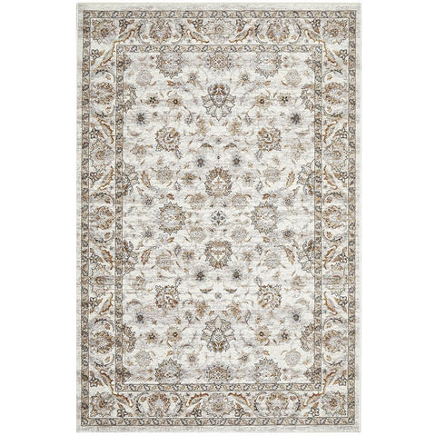 Sumy 126 Ivory Umber Gold Floral Traditional Rug - Rugs Of Beauty - 1