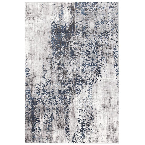 Elizabeth 331 Grey Blue Beige Abstract Patterned Modern Rug - Rugs Of Beauty - 1