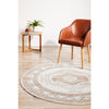 Bergen 1431 Peach Natural White Silver Transitional Medallion Patterned Round Rug - Rugs Of Beauty - 2
