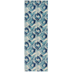 Manisa 753 Navy Blue Watercolour Abstract Patterned Modern Designer Runner Rug - Rugs Of Beauty - 1