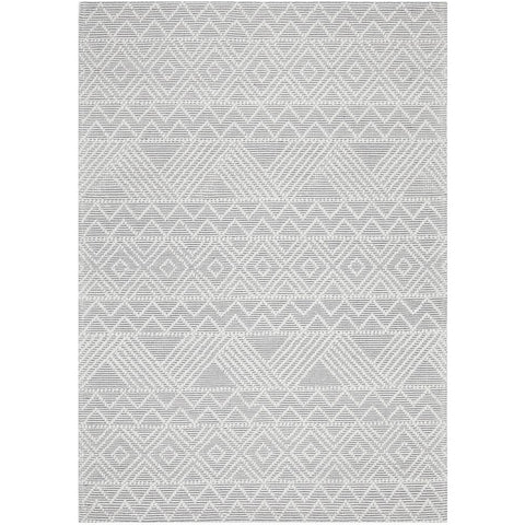 Odessa 103 Ivory Grey Modern Hand Loomed Textured Tribal Wool Blend Rug - Rugs Of Beauty - 1