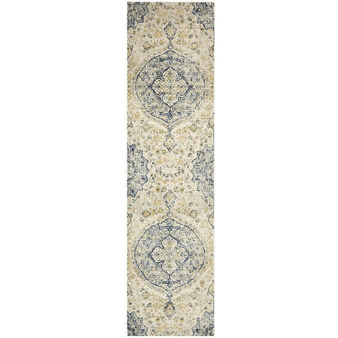 Adoni 157 Transitional Blue Beige Runner Rug - Rugs Of Beauty - 1