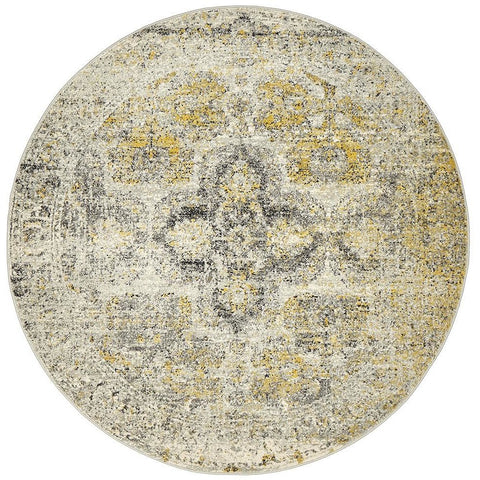 Adoni 158 Transitional Silver Grey Round Rug - Rugs Of Beauty - 1