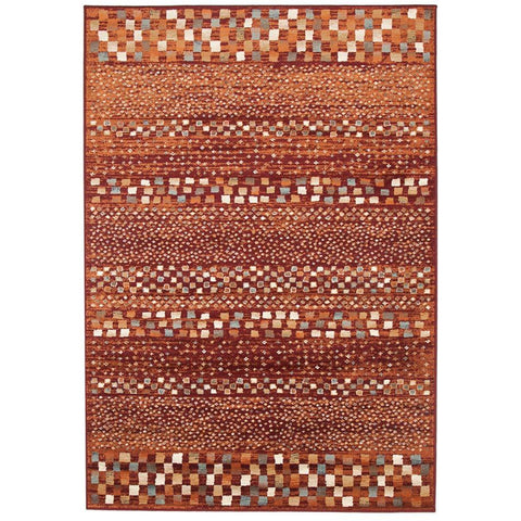 Caliente 322 Earth Red Rust Multi Coloured Patterned Traditional Rug - Rugs Of Beauty - 1