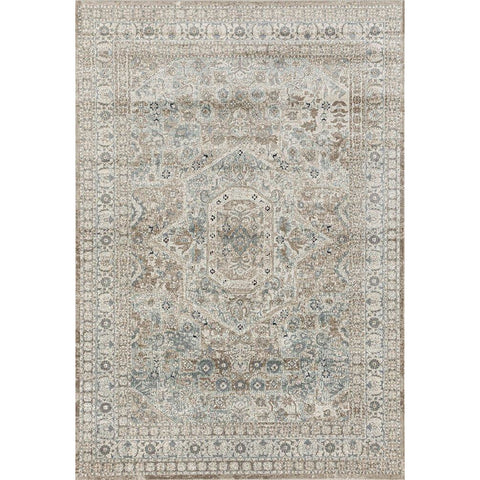 Cebu 758 Green Beige Faded Decorative Border Traditional Patterned Rug - Rugs Of Beauty - 1