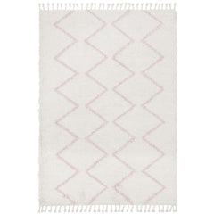 Zaria 151 Pink Moroccan Inspired Modern Shaggy Rug - Rugs Of Beauty - 1