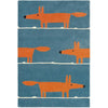 Scion Mr Fox Denim 25318 Modern Designer Wool Rug - Rugs Of Beauty - 1