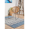 Coogee 4452 White Blue Tribal Inspired Indoor Outdoor Modern Rug - Rugs Of Beauty - 3