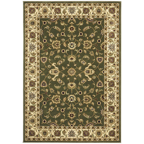 Charook 2376 Green Traditional Pattern Ivory Border Rug - Rugs Of Beauty - 1