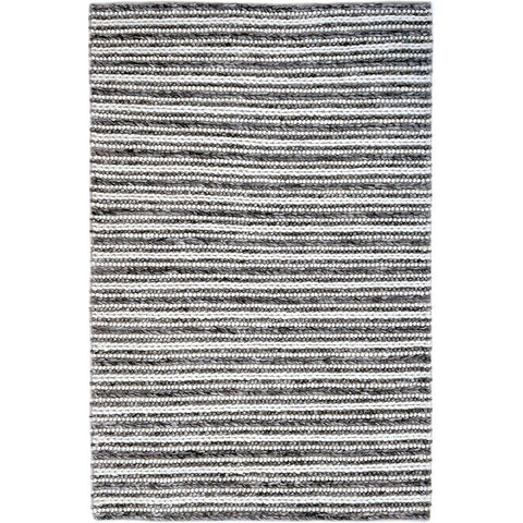 Emily 301 Wool Polyester Chocolate Brown Striped Rug - Rugs Of Beauty - 1