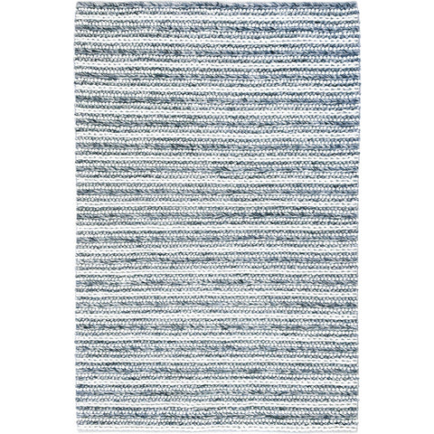 Emily 301 Wool Polyester Grey White Striped Rug - Rugs Of Beauty - 1