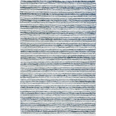 Emily 301 Wool Polyester Grey White Striped Rug - Rugs Of Beauty - 1