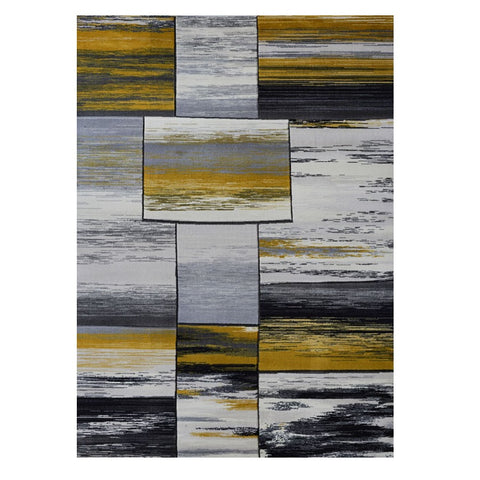 Canterbury 1130 Grey Gold Abstract Patterned Modern Rug - Rugs Of Beauty - 1