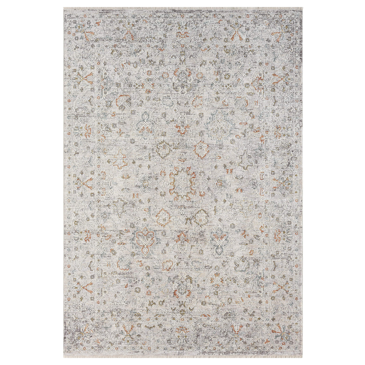 Floral patterned rug with a mix of colours