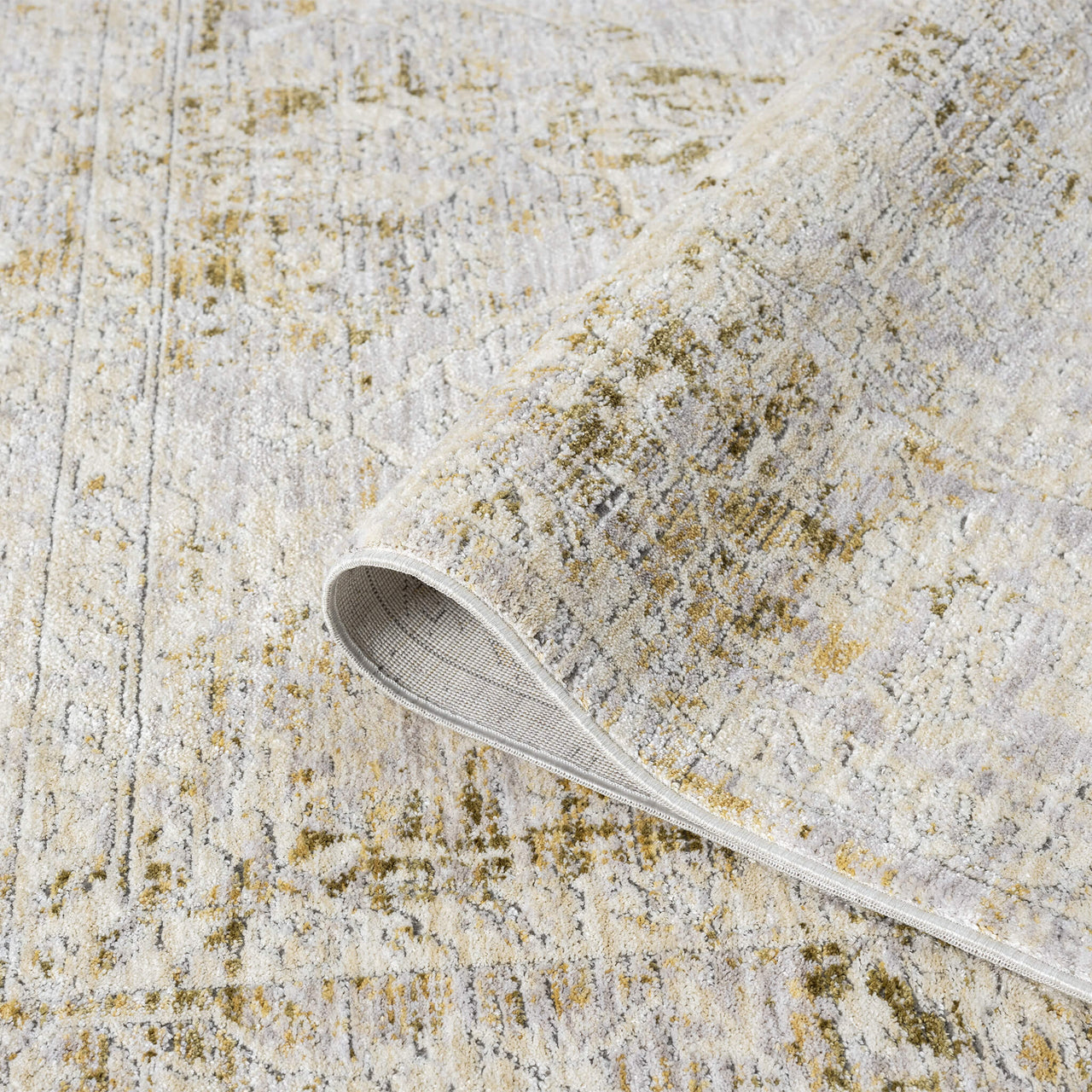 Close up of textured beige rug pattern