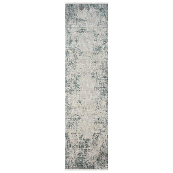 Textured area rug with a pattern.