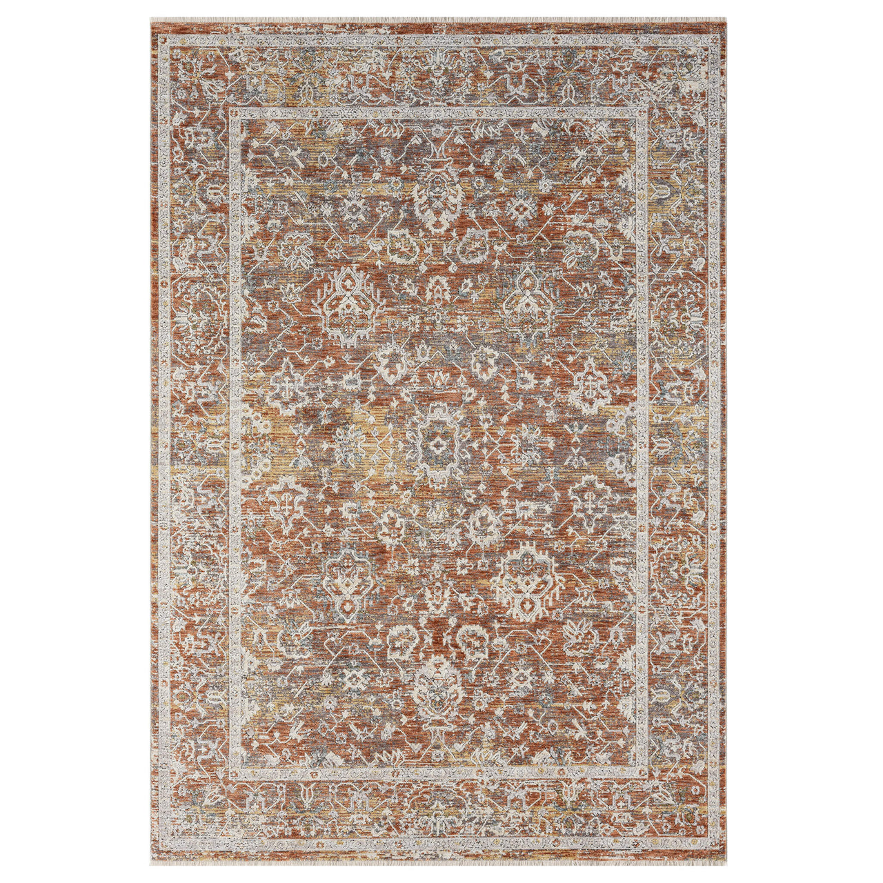 Decorative rug with intricate pattern.