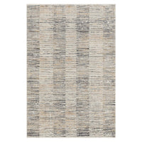 Modern neutral-toned rug with subtle vertical stripe pattern in light beige, gray, and cream colors.
