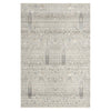 Modern neutral floral patterned rug in soft beige and gray tones with subtle intricate motifs.