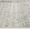 Modern neutral floral rug in soft beige with subtle gray and cream patterns, textured power-loomed weave.