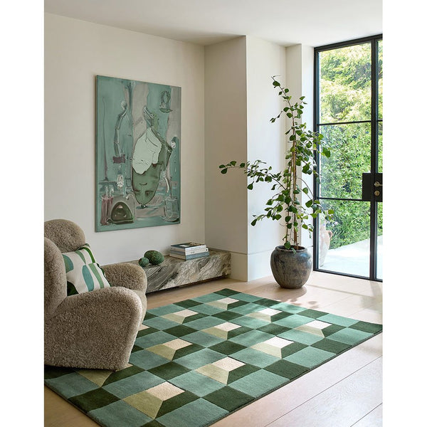 Harlequin Blocks Fern 141907 Designer Wool Rug - 2
