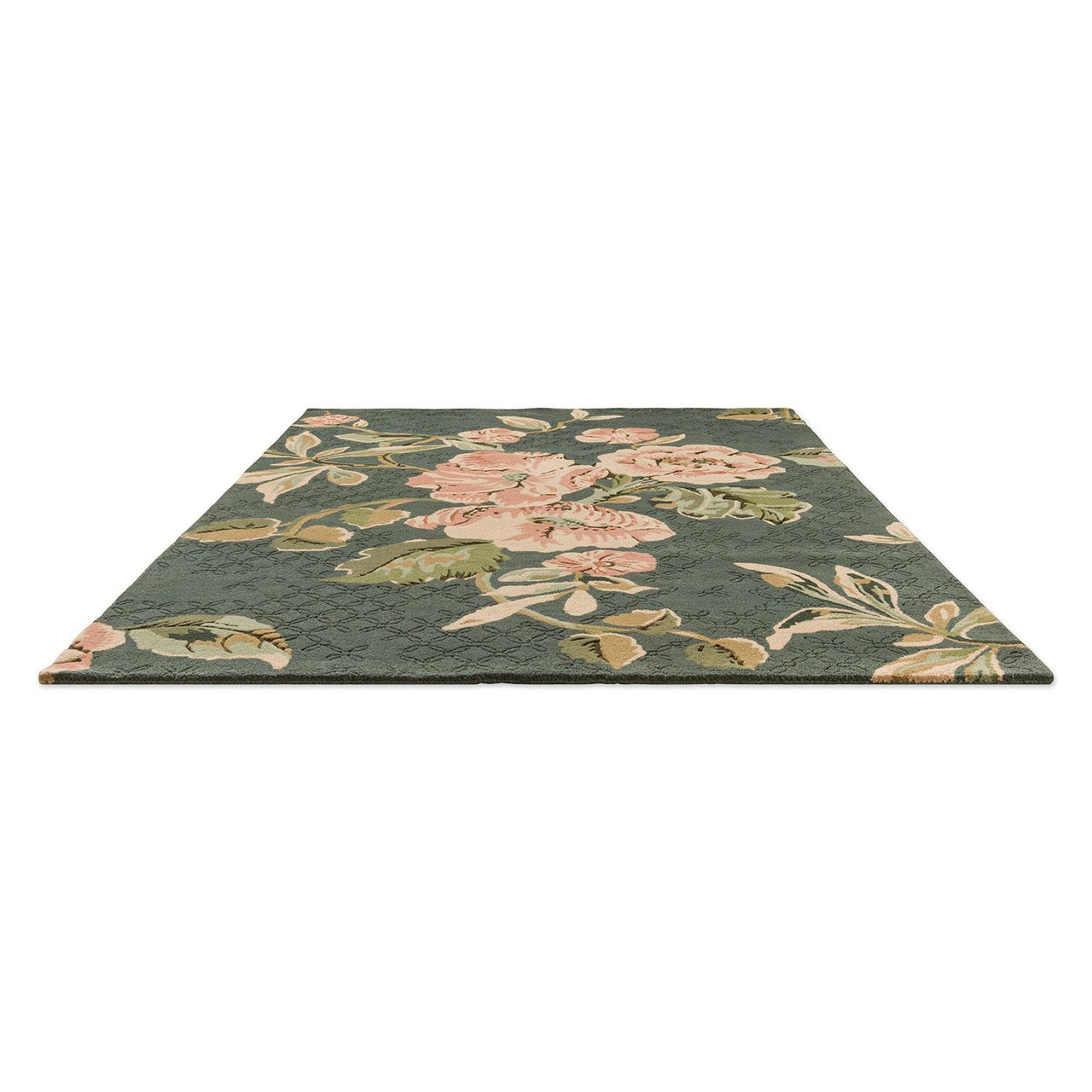Laura Ashley Aylworth Trail Fern Green 078607 Designer Wool Viscose Rug - 7