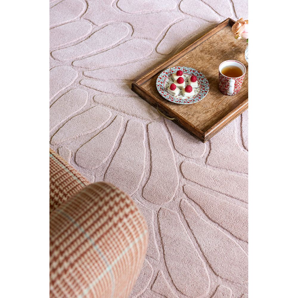 Laura Ashley Coleby Petals Chalk Pink 078802 Designer Wool Rug - 3