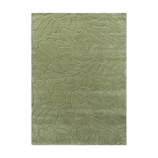 Laura Ashley Coleby Petals Hedgerow Green 078807 Designer Wool Rug