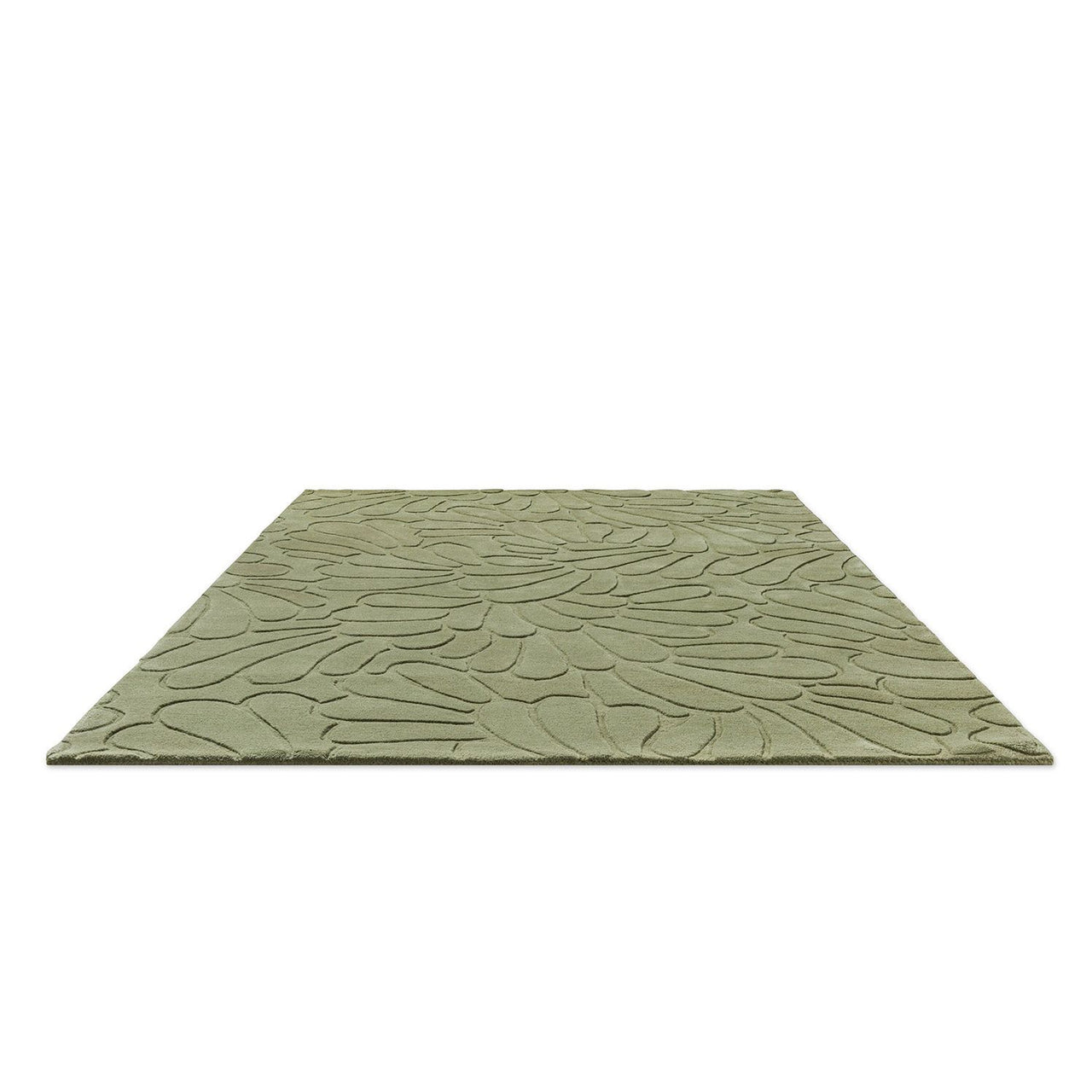 Laura Ashley Coleby Petals Hedgerow Green 078807 Designer Wool Rug