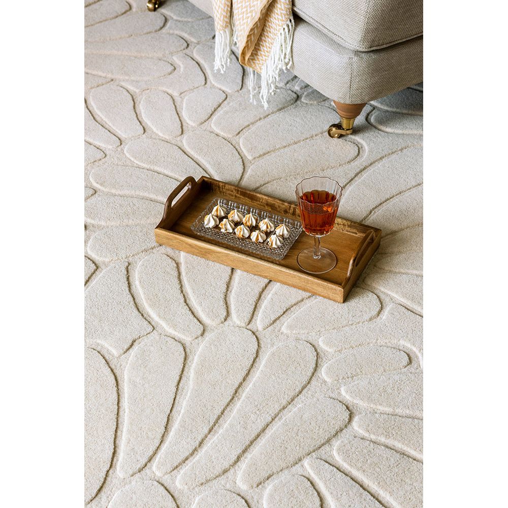 Laura Ashley Coleby Petals Ivory Cream 078809 Designer Wool Rug - 3