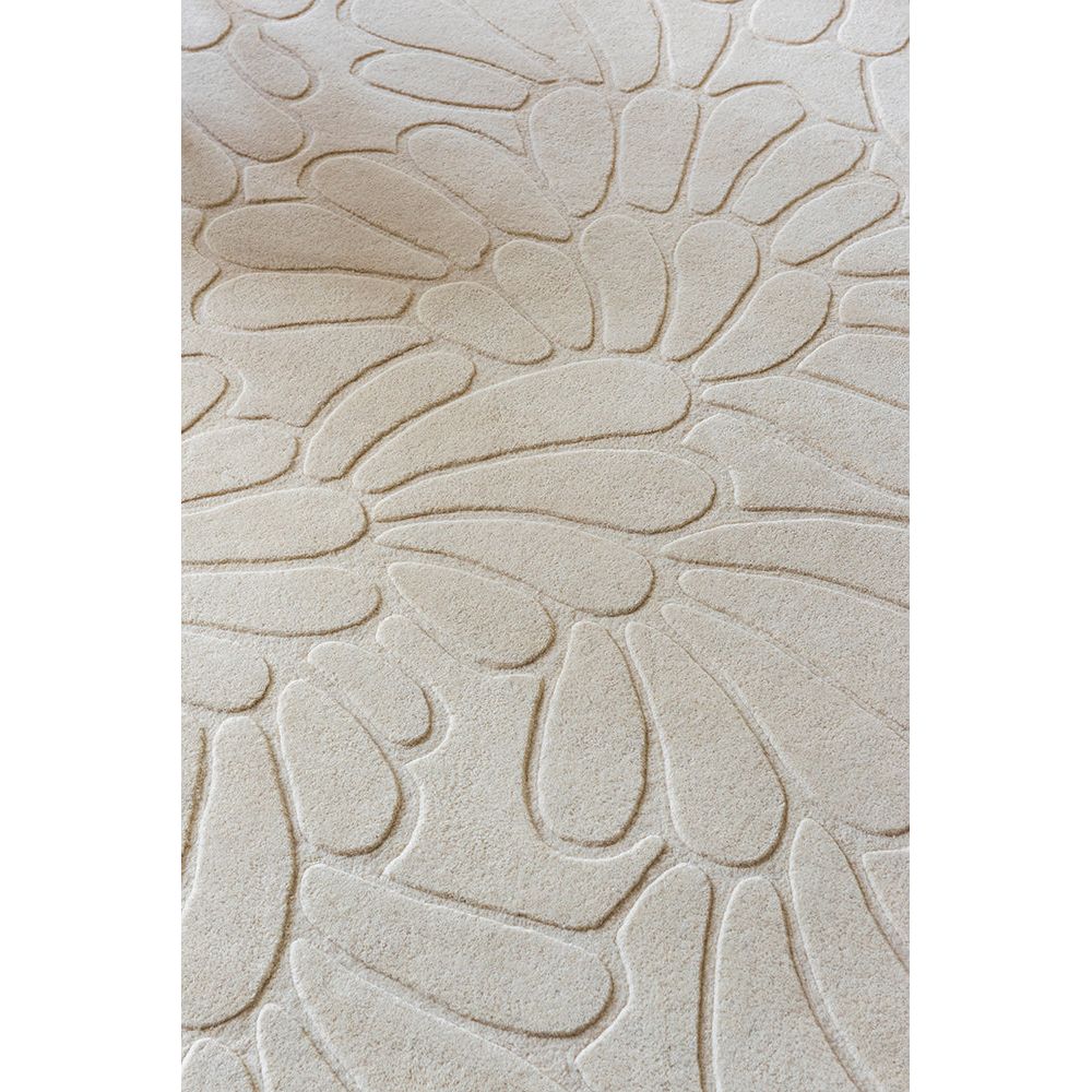 Laura Ashley Coleby Petals Ivory Cream 078809 Designer Wool Rug - 5
